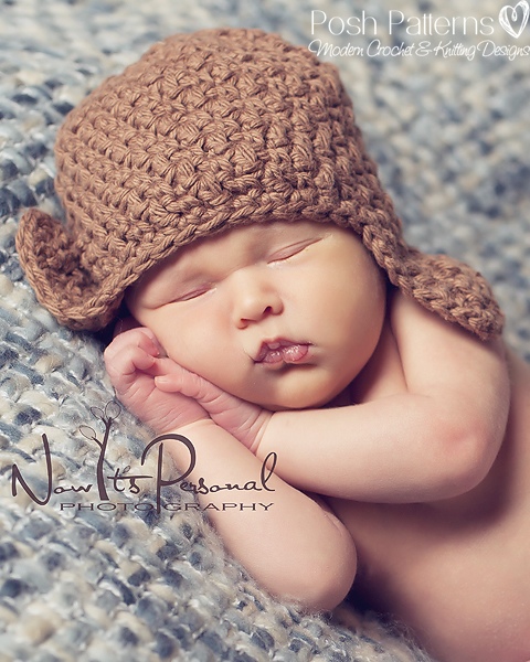 Crochet Hat Pattern Baby Textured Earflap Hat Crochet ...