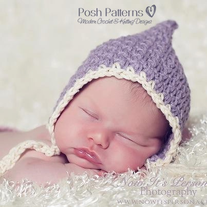 Crochet Hat Pattern Vintage Baby Bonnet Pixie Hat Crochet ...