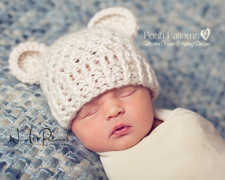 Crochet Hat Pattern - Baby Bear Beanie Crochet Pattern ...