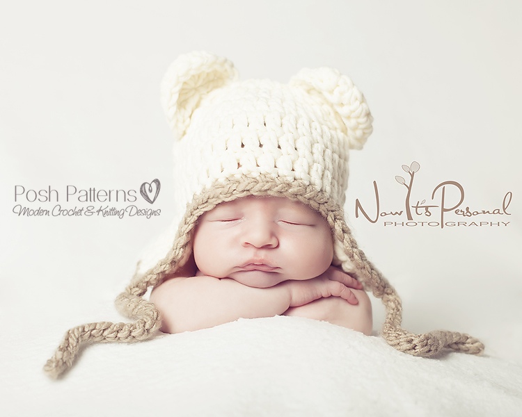 Crochet Hat Pattern - Baby Bear Earflap Hat Crochet ...